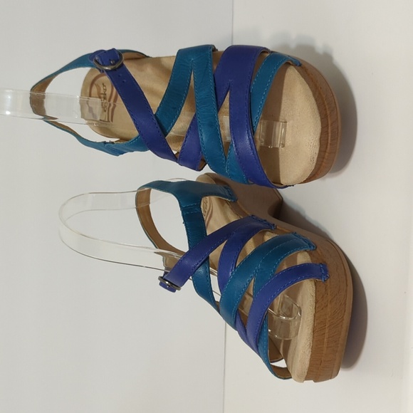 Dansko Shoes - Dansko strappy wedge blue/turquoise sandal women's size 6.5.-7.   EU37